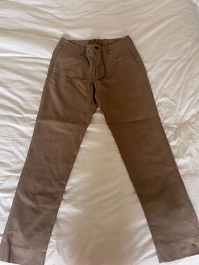 Massimo Dutti Tan Slim-Fit Pants US31